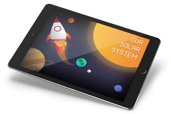 Solar system demo course on a tablet